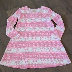 NWT TBBC Beaufort Bonnet Frosty Fairisle bow Pink long sleeve Polly Play dress